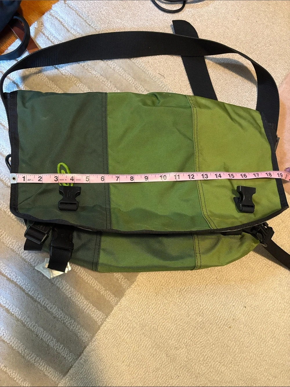 Vintage Timbuk2 Green Three-Tone Messenger Bag